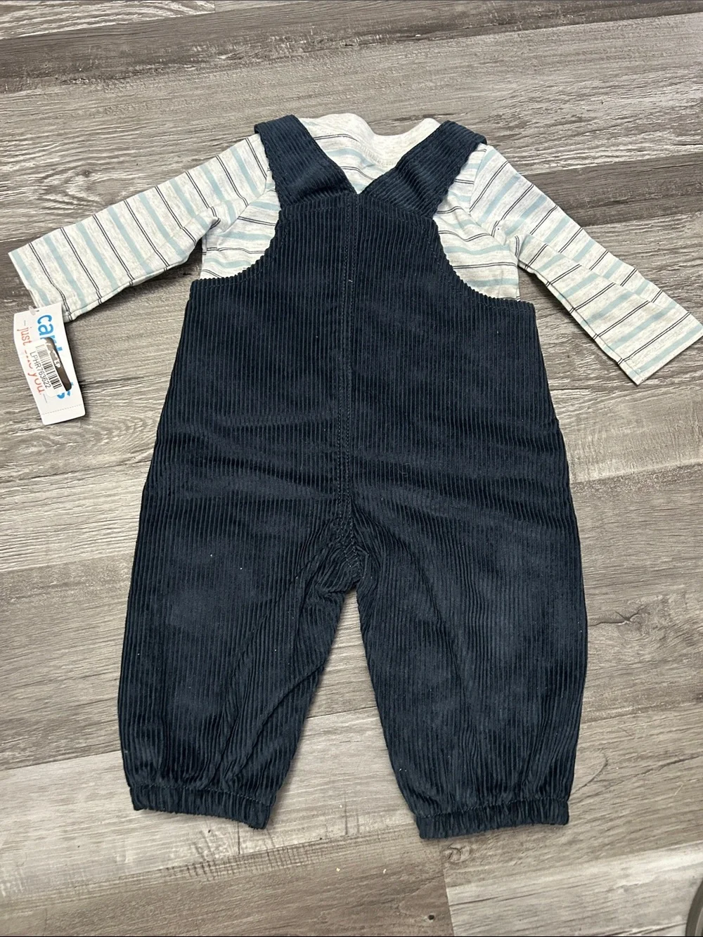 Carter's Dark Blue Corduroy Overalls with Button Straps